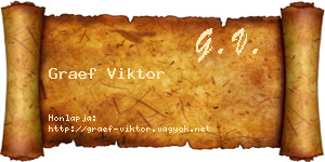 Graef Viktor névjegykártya